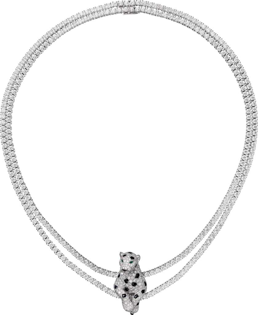 Panthère de Cartier necklaceWhite gold, emerald, onyx, diamonds