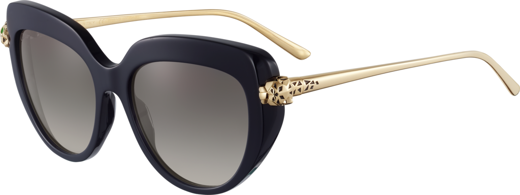 Gafas de sol Panthère de CartierAcetato negro y lentes gris degradado