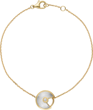 Bracelet Amulette de Cartier XS Or jaune, diamant, nacre blanche