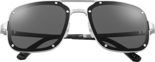 Gafas de sol Santos de Cartier Metal platino liso y cepillado, lentes grises