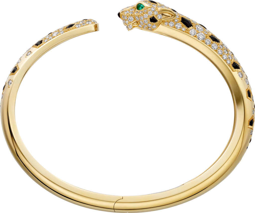 Bracelet Panthère de CartierOr jaune, emeraudes, onyx, diamants