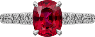 Solitario 1895 Platino , rubíes, diamante