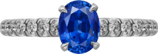 Solitario 1895 Platino, zafiro, diamantes