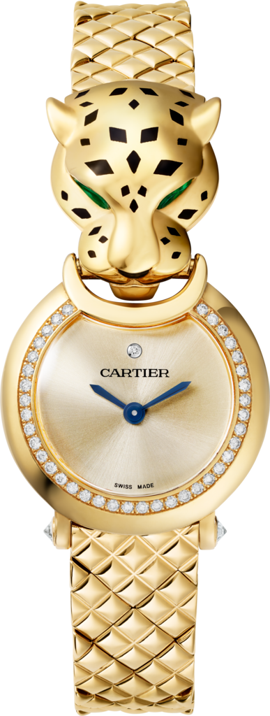 Reloj La Panthère de CartierTamaño pequeño, movimiento de cuarzo, oro amarillo, diamantes