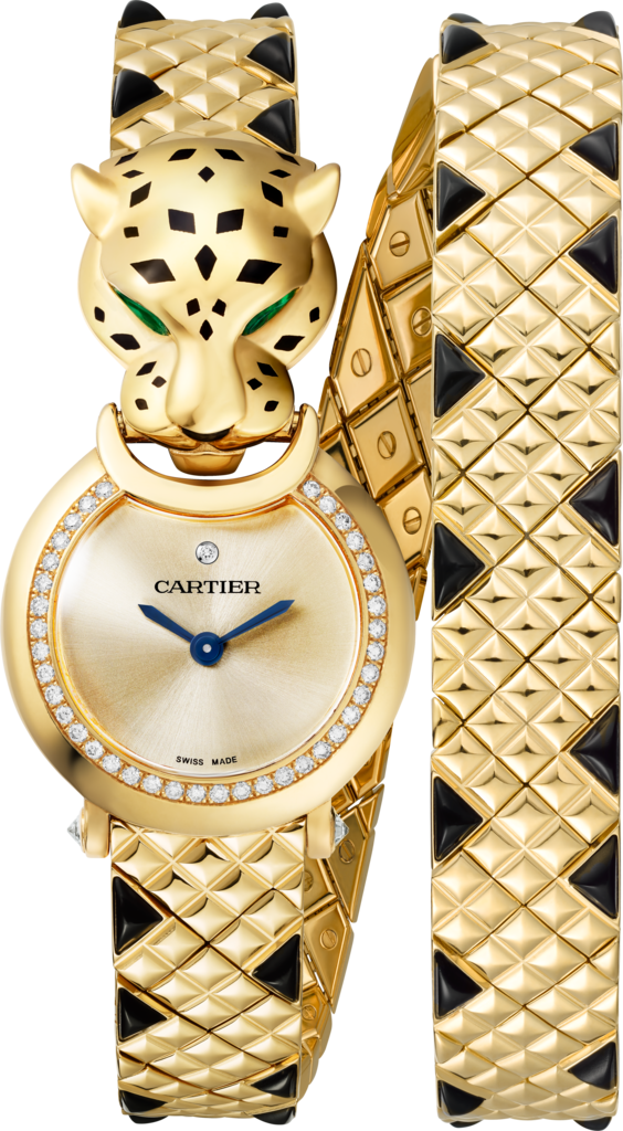 Uhr La Panthère de Cartier23,6 mm, Gelbgold, Diamanten