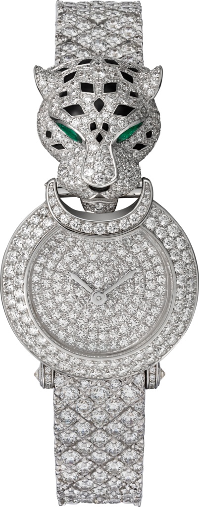 Reloj La Panthère de Cartier23,6 mm, oro blanco rodiado, diamantes