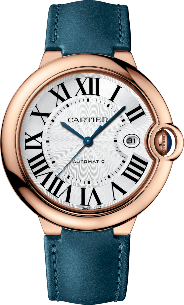 Reloj Ballon Bleu de Cartier42 mm, movimiento automático, oro rosa, piel