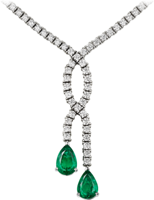 High Jewellery necklace White gold, emeralds, diamonds