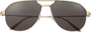 Santos de Cartier Sonnenbrille Metall im glatten und gebürsteten Gold-Finish, graue Gläser