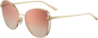 Panthère de Cartier sunglasses Smooth golden-finish metal, graduated burgundy lenses