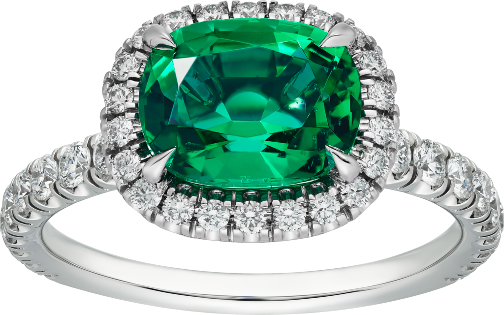 Cartier Destinée Solitaire FarbedelsteinPlatin, Smaragd, Diamanten