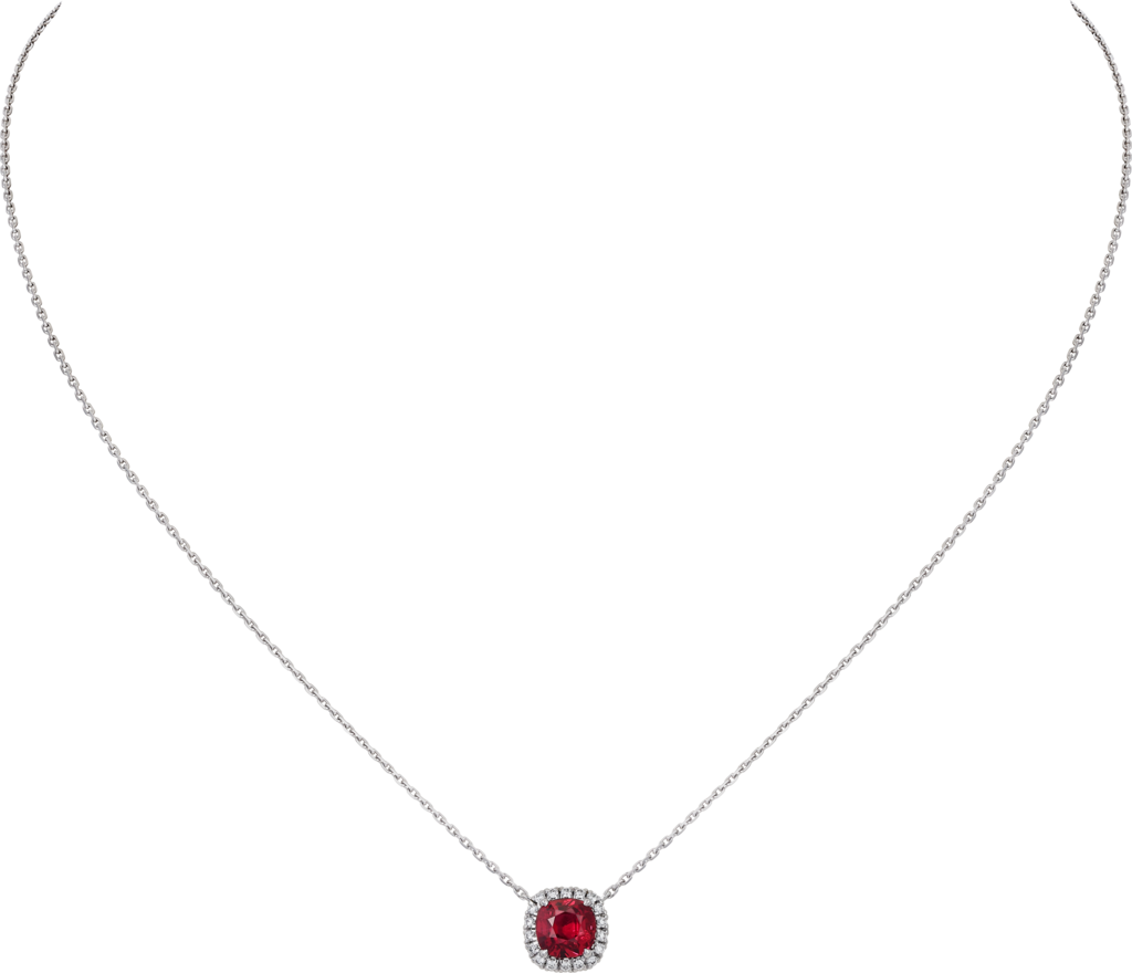 Collar Cartier Destinée piedra de colorOro blanco, rubíes, diamantes