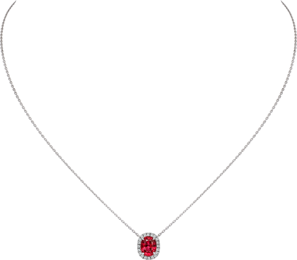 Collier Cartier Destinée pierre de couleurOr gris, rubis, diamants