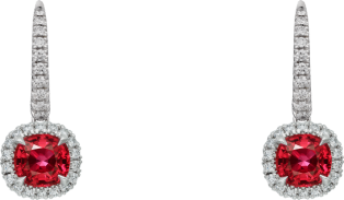 Boucles d'oreilles Cartier Destinée pierre de couleur Or gris, rubis, diamants