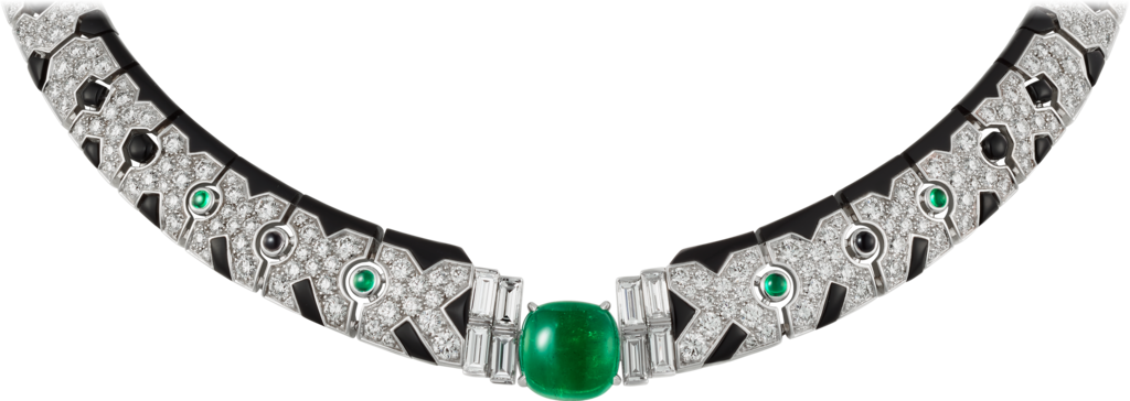 [Sur]naturel necklaceWhite gold, emerald, onyx, diamonds