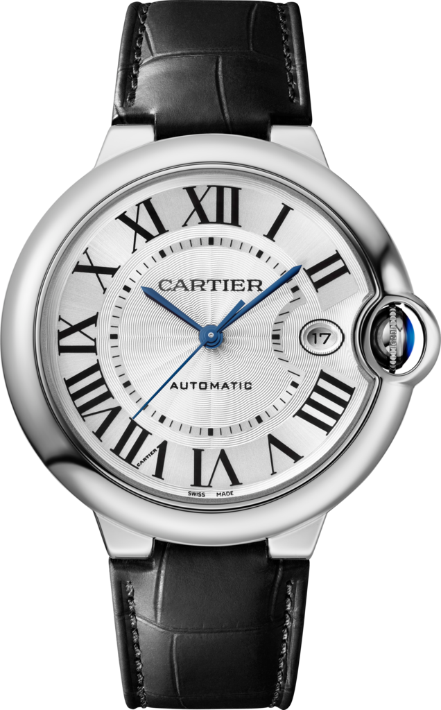 Ballon Bleu de Cartier watch40mm, automatic movement, steel, leather