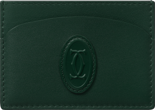 Simple Card Holder, Must de Cartier Green calfskin, golden finish