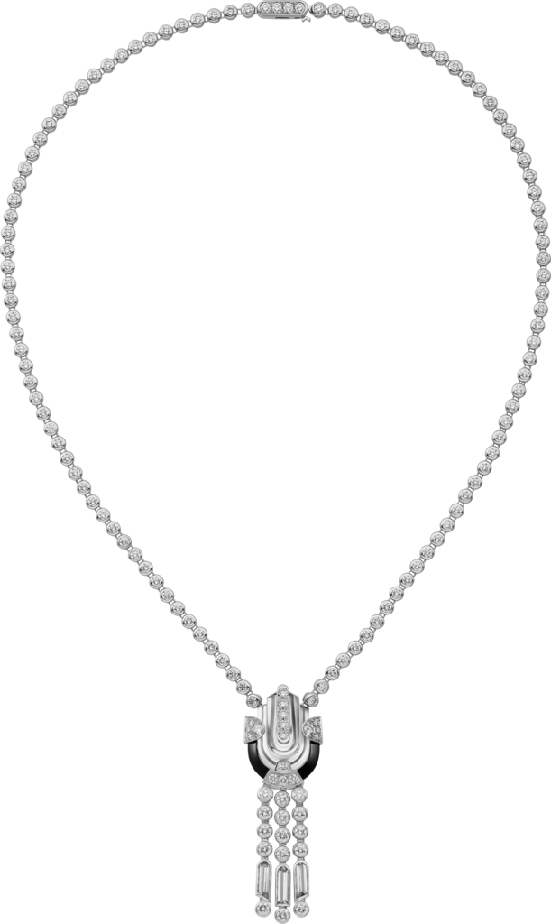 Geometry & Contrast necklaceWhite gold, rock crystal, onyx, diamonds