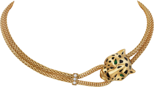 Panthère de Cartier necklace Yellow gold, lacquer, diamonds, tsavorite garnet, onyx