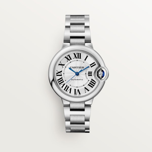 Ballon Bleu de Cartier 33 mm, mechanisches Uhrwerk mit Automatikaufzug, Edelstahl