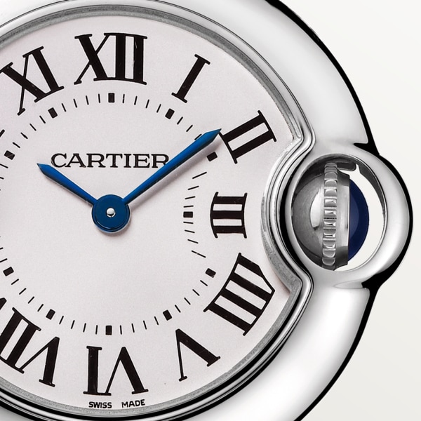 Ballon Bleu de Cartier watch 28mm, quartz movement, steel