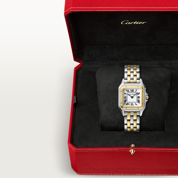 Reloj Panthère de Cartier Tamaño mediano, movimiento de cuarzo, oro amarillo, acero