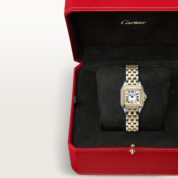 Reloj Panthère de Cartier Tamaño pequeño, movimiento de cuarzo, oro amarillo, acero