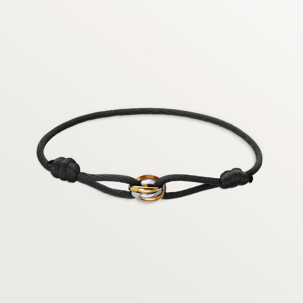 Cartier Love Charity Turquoise Silk Cord Trinity 18k Gold Bracelet |  Chairish