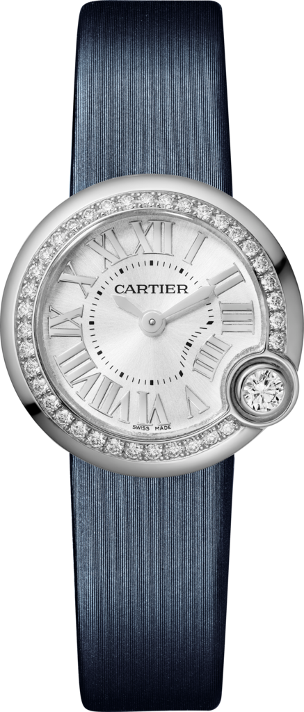 Ballon Blanc de Cartier watch26 mm, steel, diamonds, leather