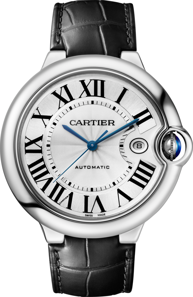 Ballon Bleu de Cartier watch42mm, automatic movement, steel, leather