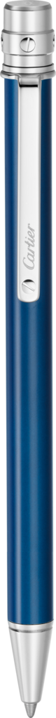 Santos de Cartier ballpoint penSmall model, blued-steel lacquer, palladium finish