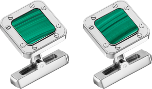 Santos de Cartier cufflinks Sterling silver, palladium finish and malachite