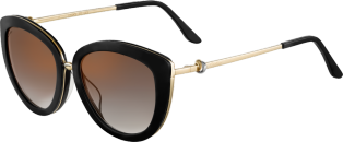Trinity sunglasses Black composite, graduated grey lenses with golden flash