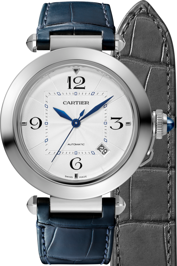 Pasha de Cartier watch41 mm, automatic movement, steel, 2 interchangeable leather straps