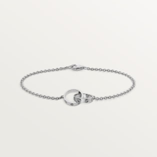 Pulsera <span class='lovefont'>A </span>, en cadena Oro blanco