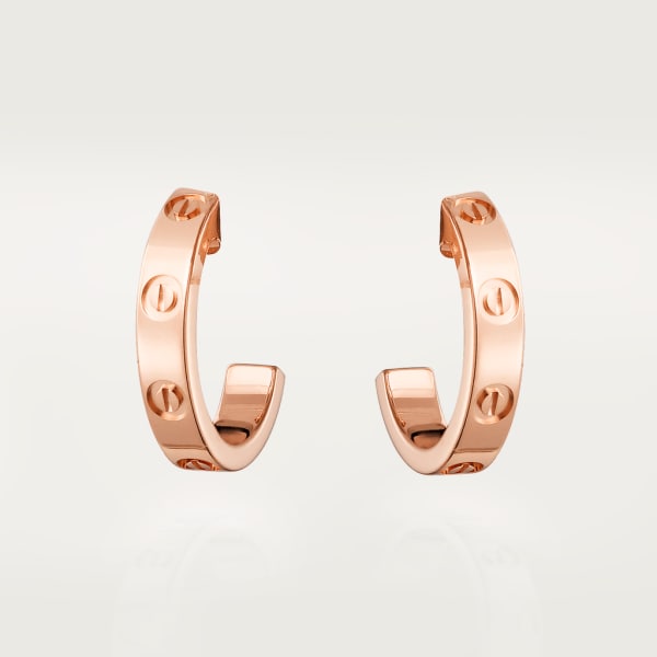 Love hoop earrings, small model Rose gold