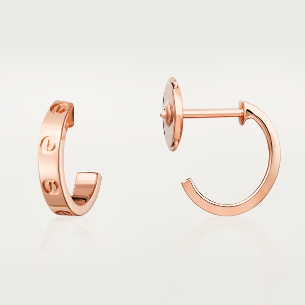 Love hoop earrings, small model Rose gold