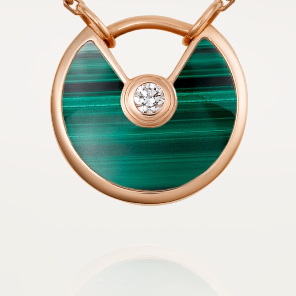 Collier Amulette de Cartier XS Or rose, malachite, diamant