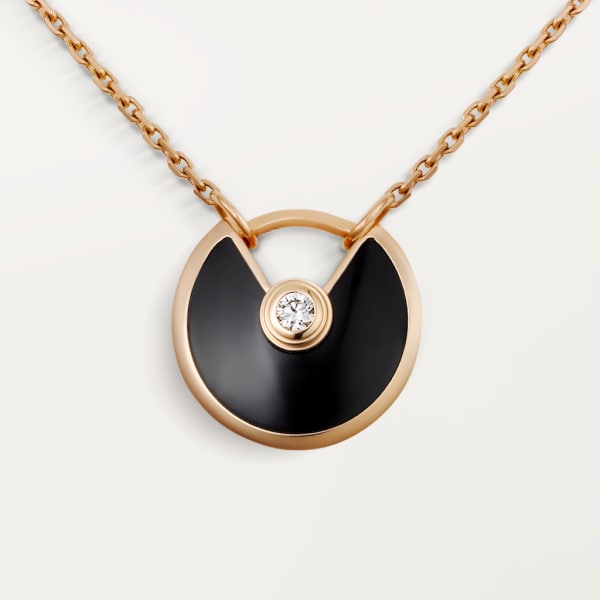 Amulette de Cartier necklace, XS model Rose gold, onyx, diamonds