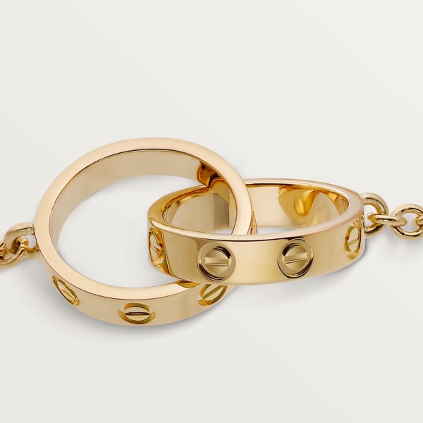 Love bracelet, on chain Yellow gold