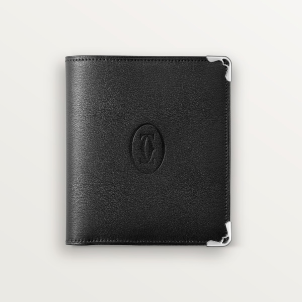 Multiple Wallet, Must de Cartier Black calfskin, stainless steel finish