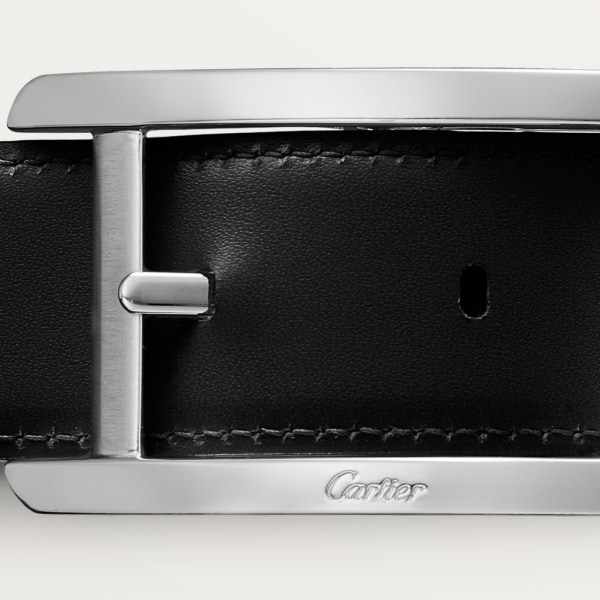 Cinturón Tank de Cartier Piel de ternera color negro, hebilla acabado paladio