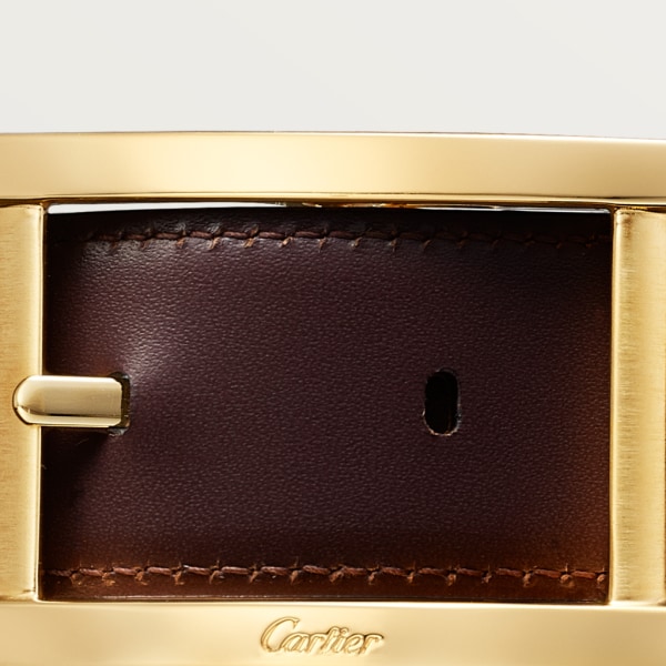 Cinturón Tank de Cartier Piel de ternera color negro, hebilla acabado dorado