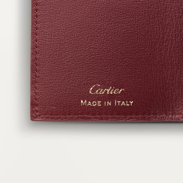 Must de Cartier Schlüsseletui für sechs Schlüssel Bordeauxrotes Kalbsleder, Gold-Finish