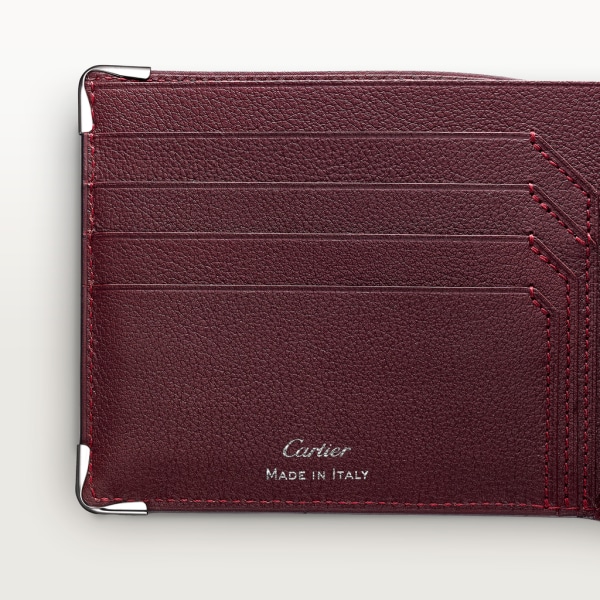 Must de Cartier Brieftasche für acht Kreditkarten Schwarzes Kalbsleder, Edelstahl-Finish