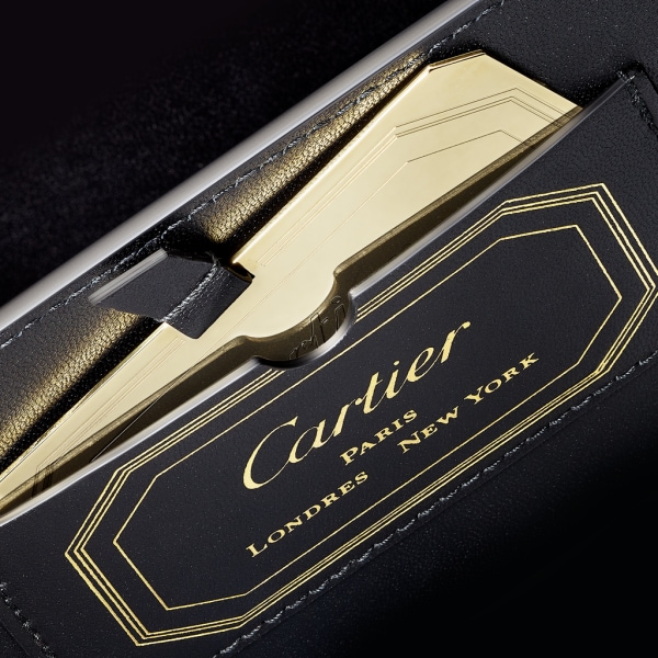 Top Handle mini modèle, Guirlande de Cartier Cuir de veau couleur rouge, finition dorée