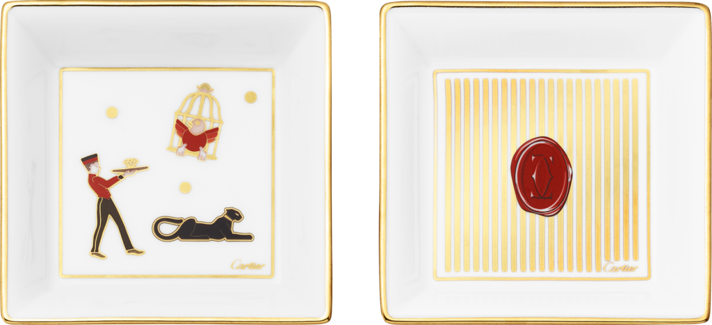 Set of two Diabolo de Cartier trinket trays, small modelPorcelain