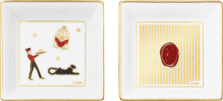 Set of two Diabolo de Cartier trinket trays, small model Porcelain