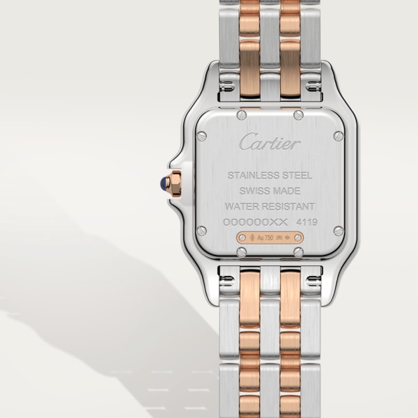 Montre Panthère de Cartier Moyen modèle, mouvement quartz, or rose, acier, diamants