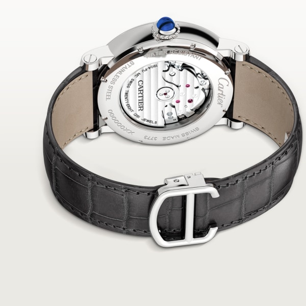 Reloj Rotonde de Cartier Gran Fecha Segundo Huso Horario Retrógrado e Indicador Día/Noche 42 mm, movimiento automático, acero, piel